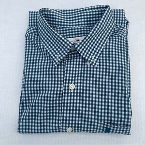 Blue Checkered Shirt Duck Head Mens Performance Poplin Sport size M
